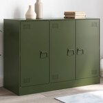 vidaXL Buffet vert olive 99x39x73 cm acier