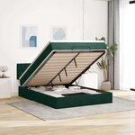 vidaXL Cadre de lit ottoman avec matelas vert foncé 140x200 cm velours