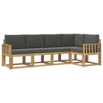 vidaXL Ensemble de canapés d'extérieur 5 Pièces Blanc et anthracite