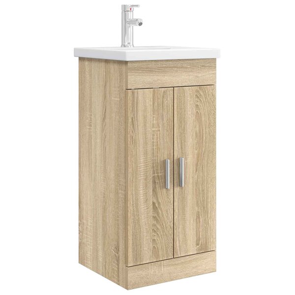 vidaXL Meuble de salle de bain avec évier Chêne Sonoma