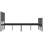 vidaXL Cadre de lit métal sans matelas avec pied de lit noir 160x200cm