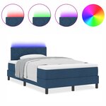 vidaXL Lit à ressort avec matelas & éclairage LED bleu 120x200 cm Tissu