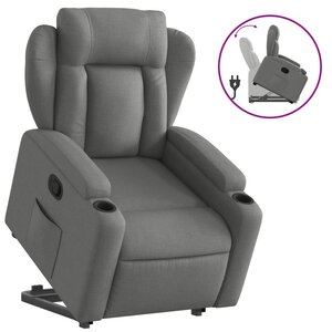 vidaXL Fauteuil inclinable Gris foncé Tissu