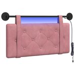 vidaXL Tête de lit suspendue Avec lumière LED Rose Velours
