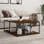 vidaXL Étagères murales 4 Pièces chêne fumé 80x50x1 5cm bois d'ingénierie