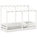 vidaXL Lit pour enfants avec toit blanc 90x190 cm bois massif de pin