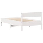 vidaXL Cadre de lit sans matelas blanc 75x190 cm bois de pin massif