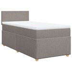 vidaXL Sommier à lattes de lit avec matelas Taupe 100x200 cm Tissu