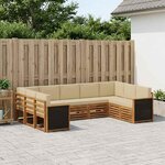 vidaXL Ensemble de canapé d'angle avec coussin 7 Pièces Naturel