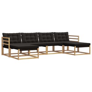 vidaXL Ensemble de canapés d'extérieur 6 pc Blanc et noir