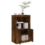vidaXL Armoire latérale avec lumières LED chêne fumé bois d'ingénierie