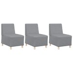 vidaXL Unité de Sofa Modulaire Sans Accoudoirs 3 Pièces Gris clair