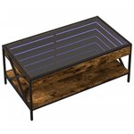 vidaXL Table basse avec LED Infinity chêne fumé 90x50x38 cm