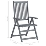vidaXL Ensemble à manger d'extérieur 7 Pièces Bois d'acacia solide Gris
