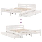 vidaXL Cadre de lit sans matelas blanc 140x190 cm bois de pin massif