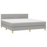 vidaXL Sommier à lattes de lit avec matelas Gris clair 160x200cm Tissu