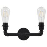 vidaXL Lampe murale à 2 voies Noir 2 ampoules E27