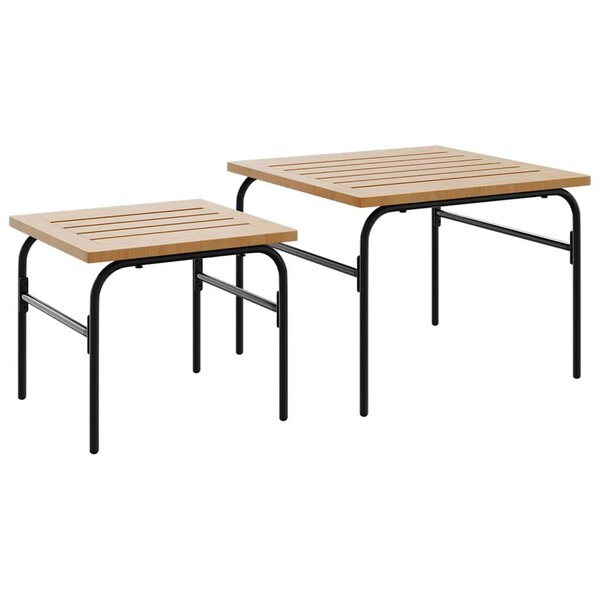 vidaXL Tables basses gigognes de jardin 2 Pièces marron et noir acier