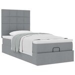vidaXL Cadre de lit ottoman avec matelas gris clair 80x200 cm tissu
