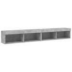 vidaXL Meubles TV avec lumières LED 2 Pièces gris béton 100x30x30 cm