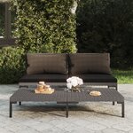 vidaXL Canapés de jardin 2 Pièces avec coussins Résine tressée demi-ronde