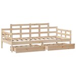 vidaXL Lit de jour avec tiroirs sans matelas 90x200 cm bois massif
