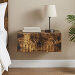 vidaXL Cabinet de chevet mural Chêne fumé 49 x 34 5 x 20 cm