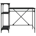 vidaXL Bureau avec étagères noir 105x50x90 cm bois d'ingénierie et fer