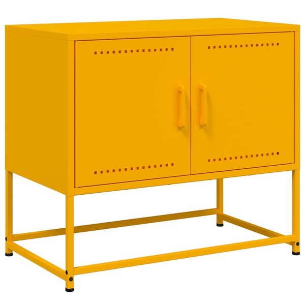 vidaXL Meuble TV jaune moutarde 68 5x39x60 5 cm acier