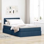 vidaXL Lit de rangement LED avec matelas Bleu 120 x 190 cm Tissu