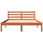 vidaXL Cadre de lit sans matelas cire marron 135x190cm bois pin massif