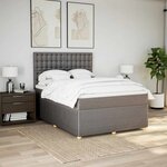 vidaXL Sommier à lattes de lit avec matelas Taupe 160x200 cm Tissu