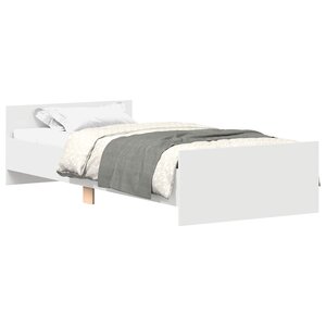 vidaXL Cadre de lit avec tête de lit Blanc Bois d'ingénierie