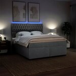 vidaXL Sommier à lattes de lit avec matelas Gris clair 180x200cm Tissu