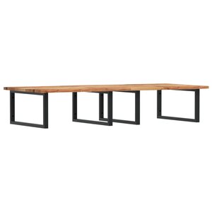 vidaXL Étagère de vasque murale acier et bois massif d'acacia