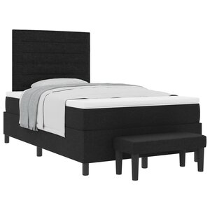 vidaXL Lit à ressorts avec matelas Noir 120 x 190 cm tissu