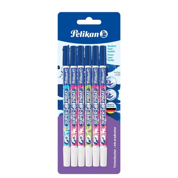Effaceur d'encre Super Pirat 850F/B  6 pièces PELIKAN