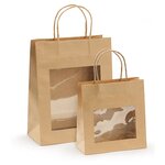 Sac vitrine kraft brun à poignées torsadées 18 x 19 x 8 cm (lot de 12)