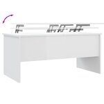 vidaXL Table basse blanc brillant 102x50 5x46 5 cm bois d'ingénierie