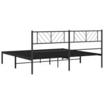 vidaXL Cadre de lit métal avec tête de lit noir 193x203 cm