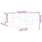 vidaXL Étagère murale sonoma gris 159x18x66 cm bois ingénierie