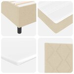 vidaXL Lit à ressorts avec matelas Crème 100 x 200 cm tissu