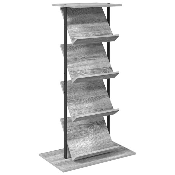 vidaXL Étagère à magazines avec étagère Gris Sonoma 68 x 40 x 123 5 cm