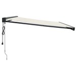 vidaXL Auvent rétractable crème 4x3 m tissu et aluminium