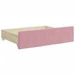 vidaXL Lit de jour avec gigogne et tiroirs rose 100x200 cm velours