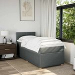 vidaXL Sommier à lattes de lit avec matelas Gris foncé 80x200 cm Tissu