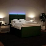 vidaXL Sommier à lattes de lit et matelas Vert foncé 160x200cm Velours