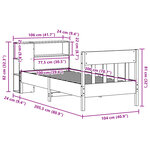 vidaXL Lit bibliothèque sans matelas blanc 100x200 cm bois pin massif
