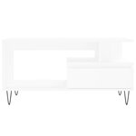 vidaXL Table basse Blanc 90x49x45 cm Bois d'ingénierie