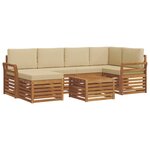 vidaXL Ensemble de canapés d'extérieur 7 pc Naturel et Beige Polyester
